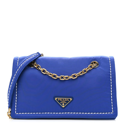 Prada Nylon Tessuto Chain Shoulder Bag Indaco 1 of 8