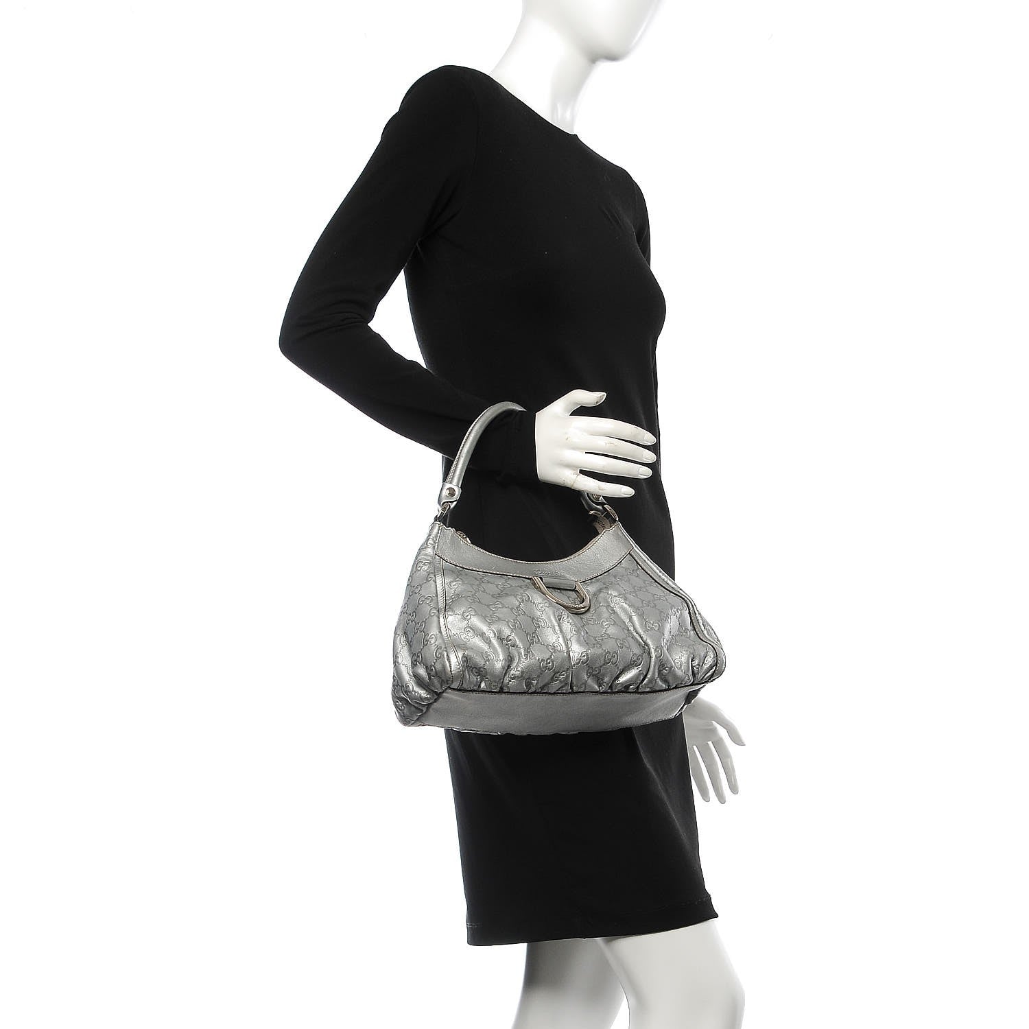 Gucci Guccissima Medium D Gold Hobo Silver 2 of 20