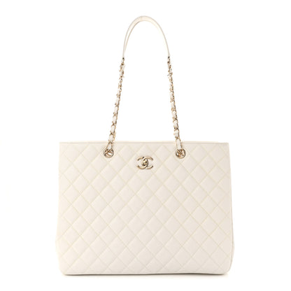 Chanel Caviar Quilted Large Classic Shopping Tote White 1 of 12