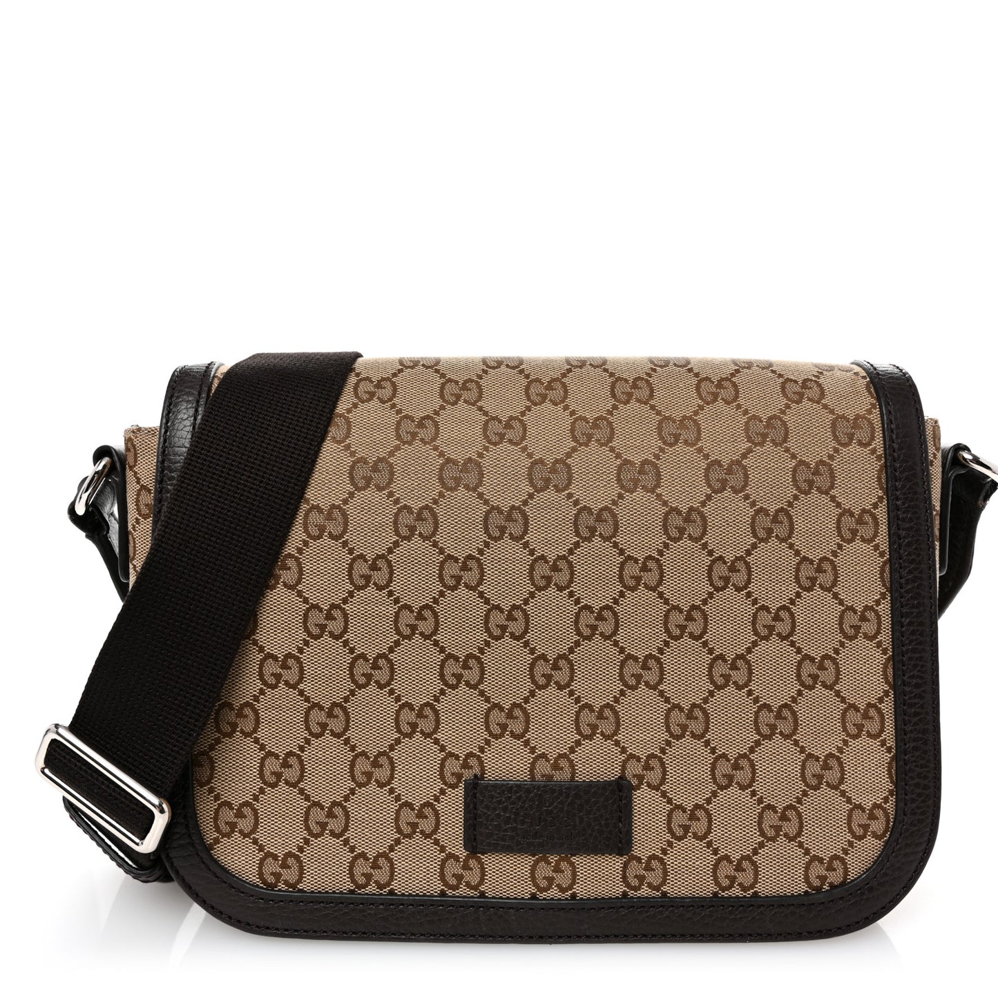 Monogram Flap Messenger Bag Beige Dark Brown