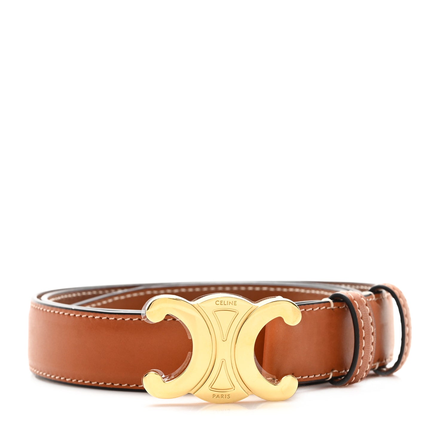 Box Calfskin Small 18mm Triomphe Belt 80 32 Tan