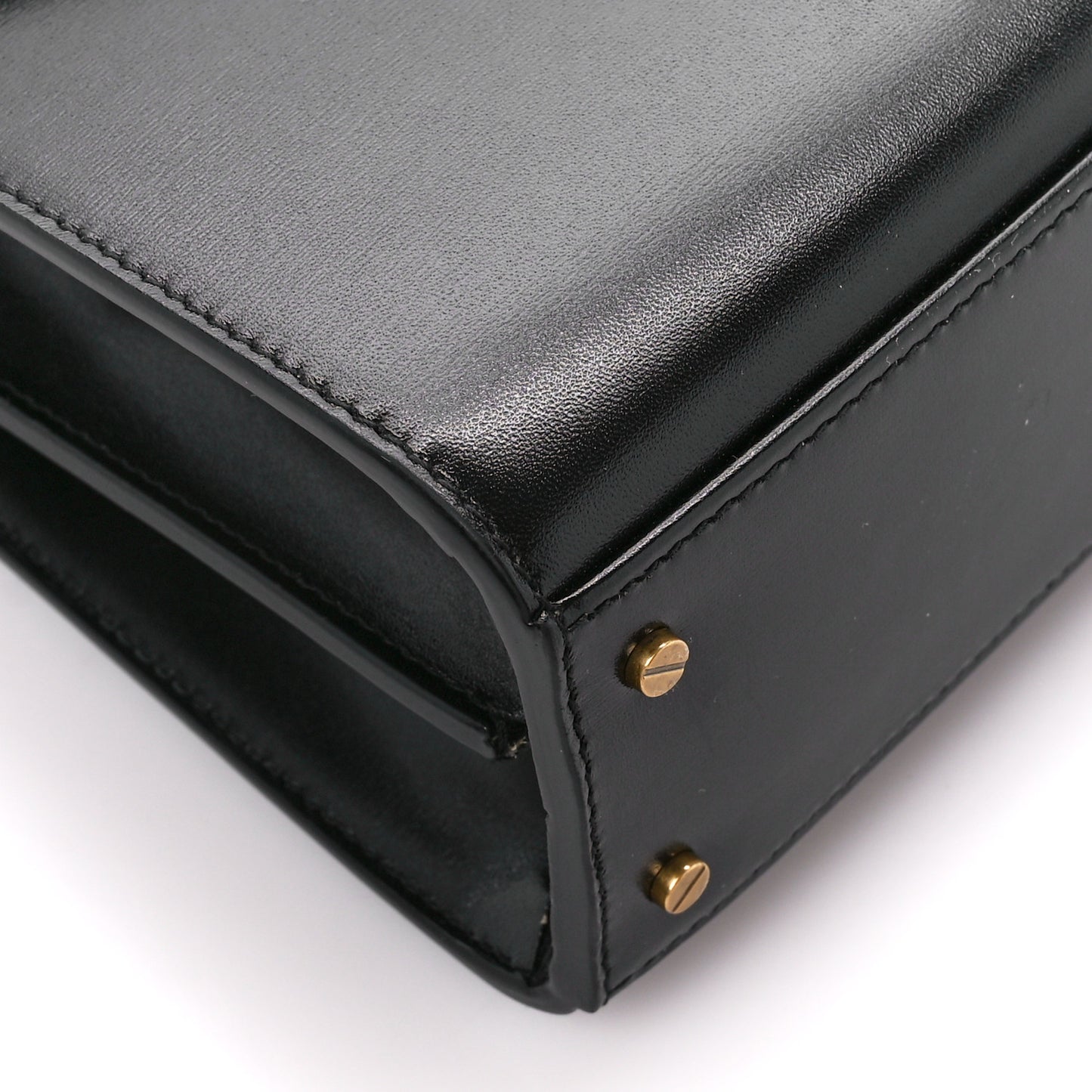 Calfskin Mini Classic Monogram Cassandra Top Handle Black