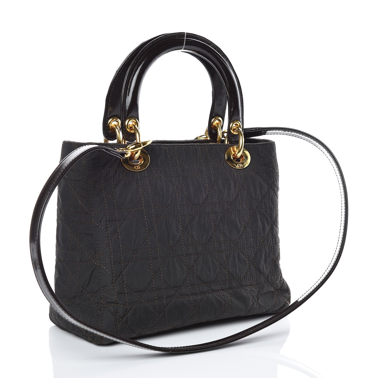 Christian Dior Nylon Cannage Medium Lady Dior Marron Fonce 4 of 10