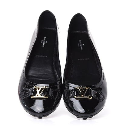 Louis Vuitton Patent Calfskin Oxford Ballerina Flats 39 Black 3 of 8