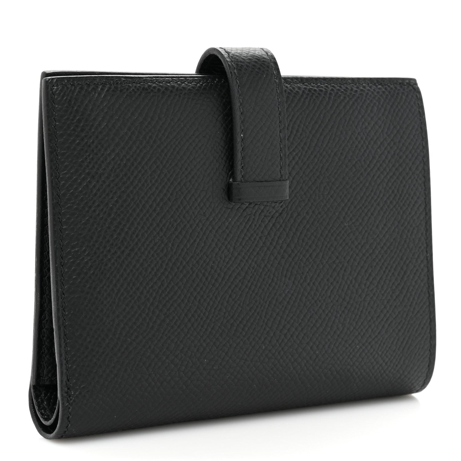 Hermes Epsom Bearn Compact Wallet Black 3 of 10