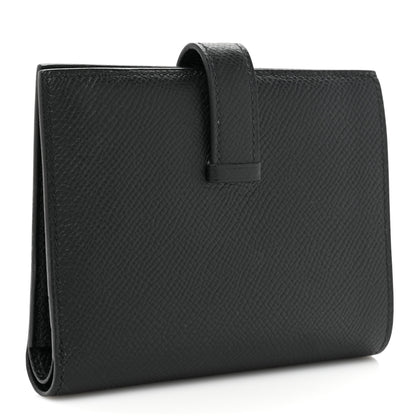 Hermes Epsom Bearn Compact Wallet Black 3 of 10