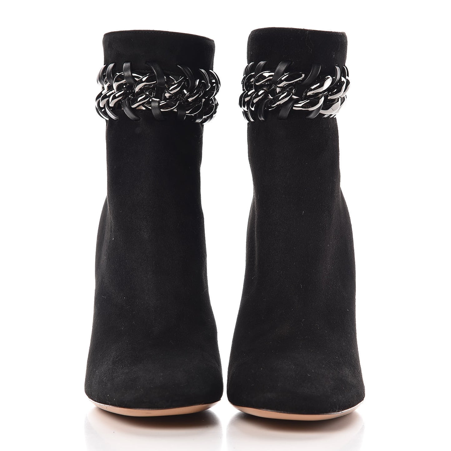 Suede Ankle Chain Boots 35.5 Black