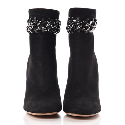 Valentino Garavani Suede Ankle Chain Boots 35.5 Black 2 of 15