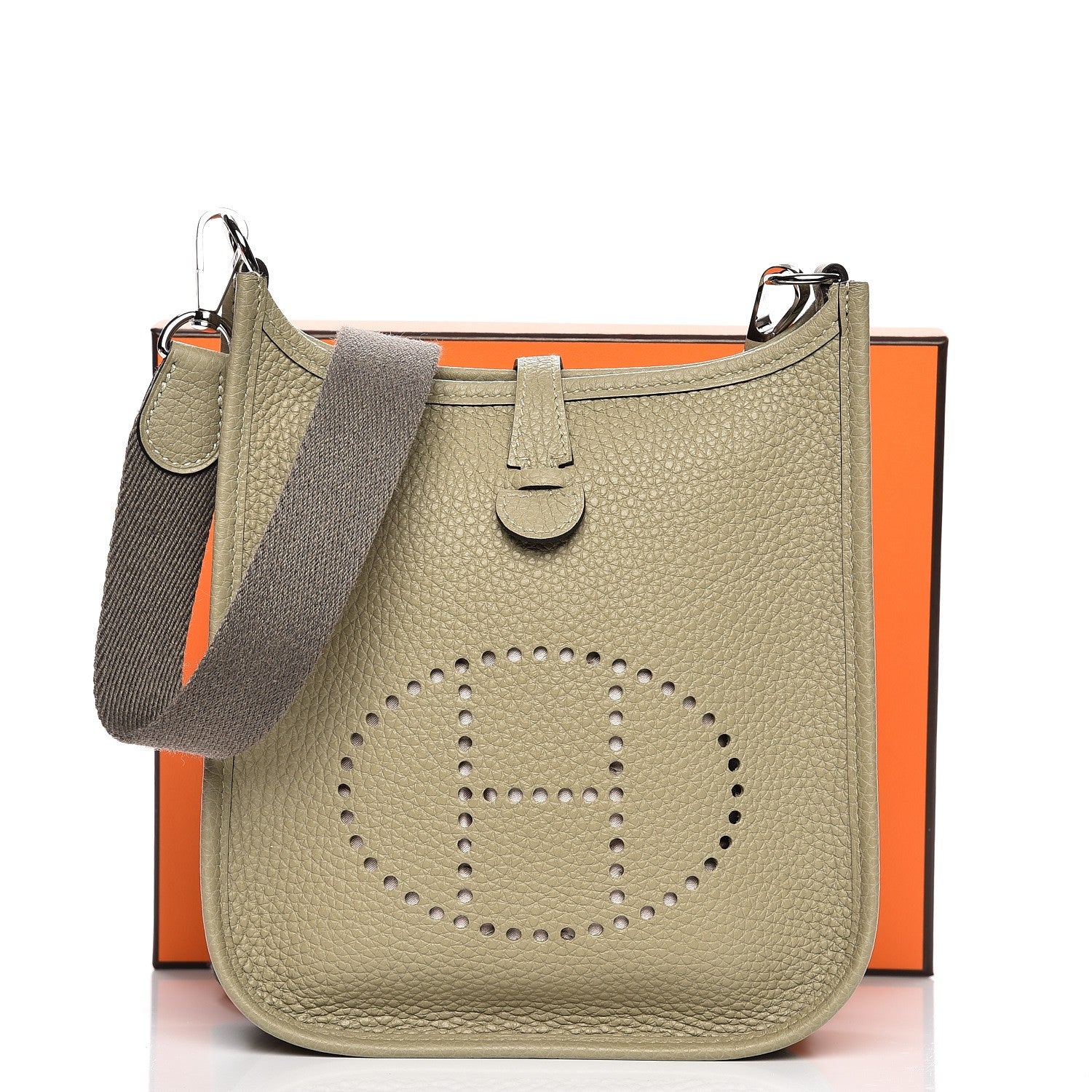 Hermes Taurillon Clemence Amazone Evelyne TPM Sauge 9 of 9
