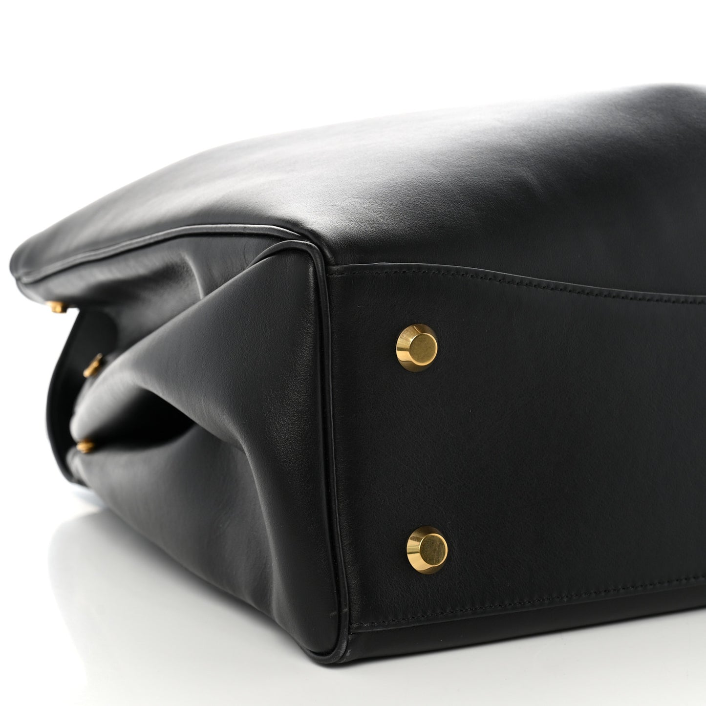 Smooth Calfskin Large Rodeo Top Handle Handbag Black