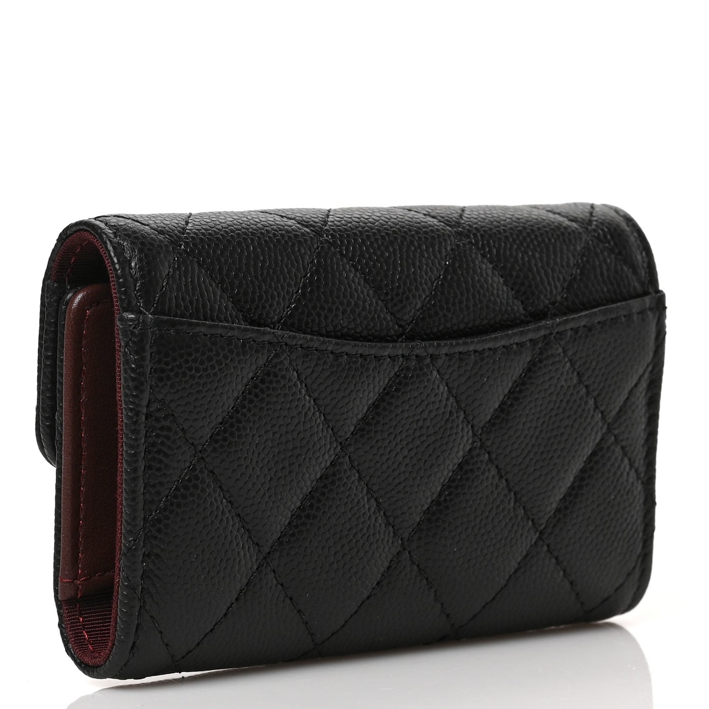 Caviar Quilted Classic 4 Key Holder Wallet Black