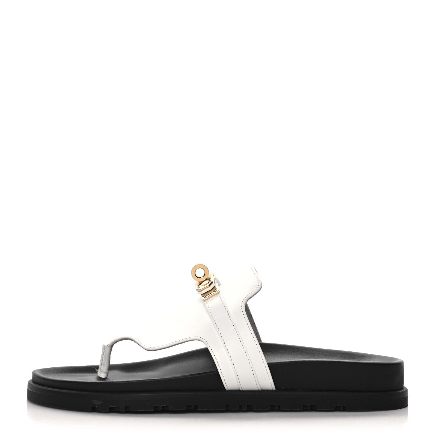 Hermes Calfskin Womens Empire Sandals 37 White 1 of 9