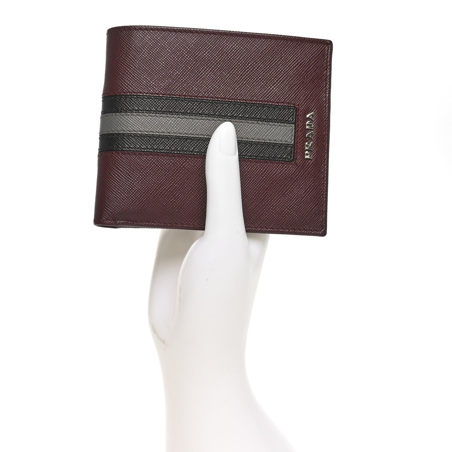 Saffiano Tri-Color Bi-Fold Wallet Granato