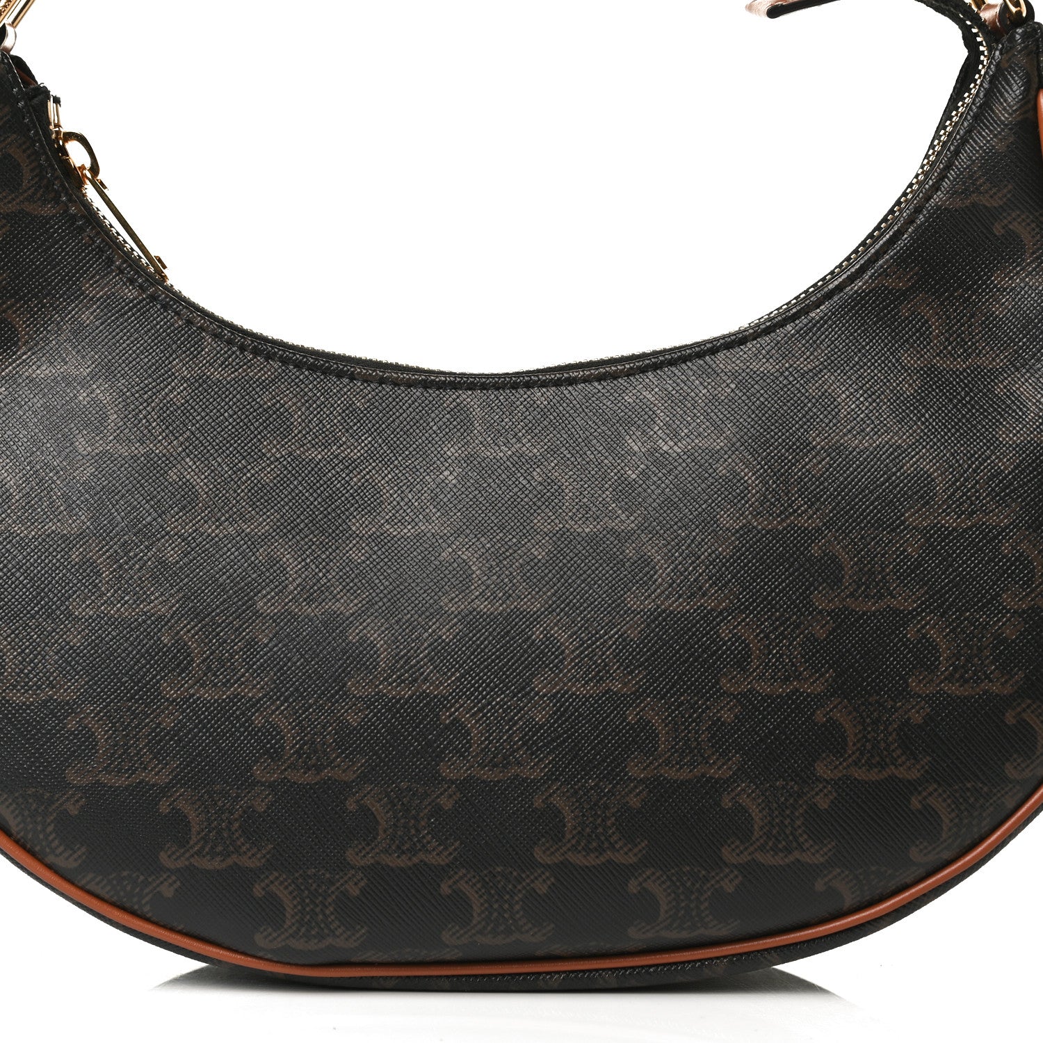 Celine Triomphe Canvas Calfskin Ava Shoulder Bag Tan 8 of 12