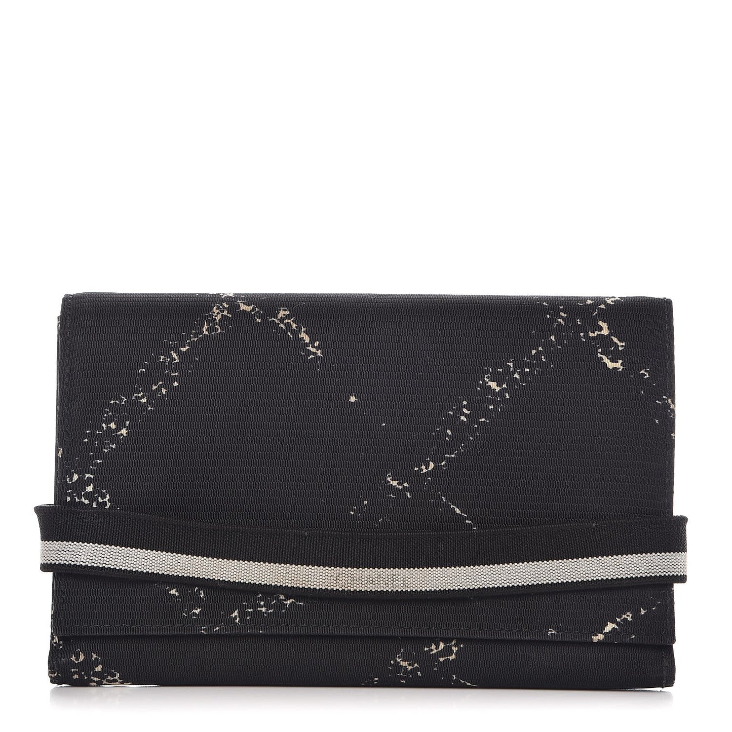 Nylon Print Flap Wallet Black