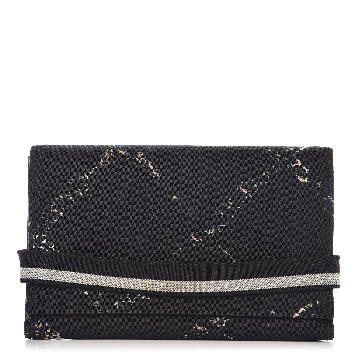 Chanel Nylon Print Flap Wallet Black 1 of 8