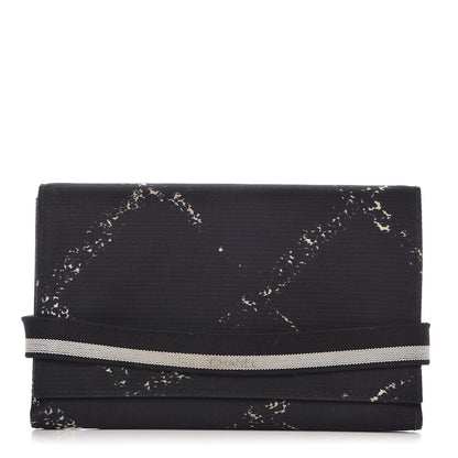 Chanel Nylon Print Flap Wallet Black 1 of 8