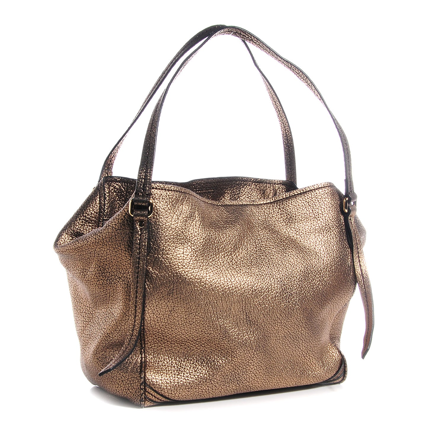 Leather Saddle Stitch Small Canterbury Tote Gold