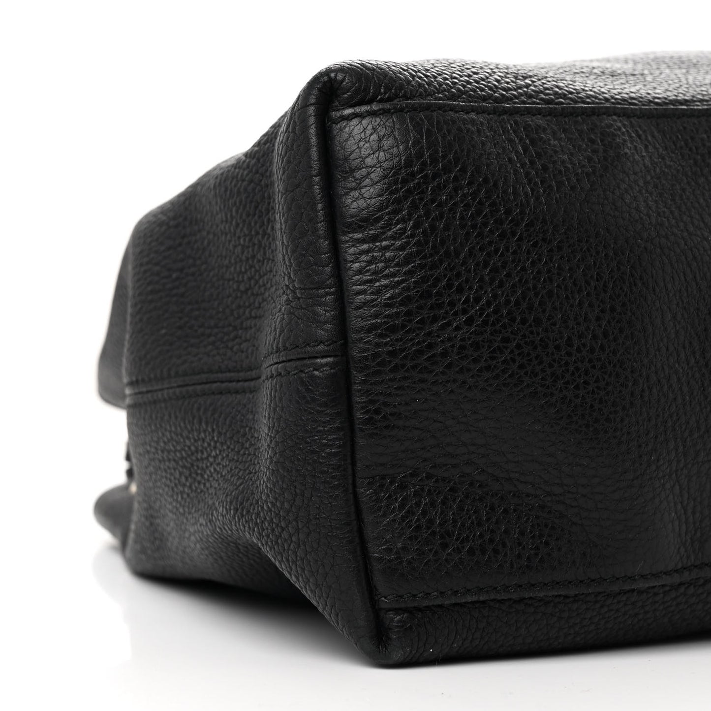 Pebbled Calfskin Medium Soho Chain Shoulder Bag Black