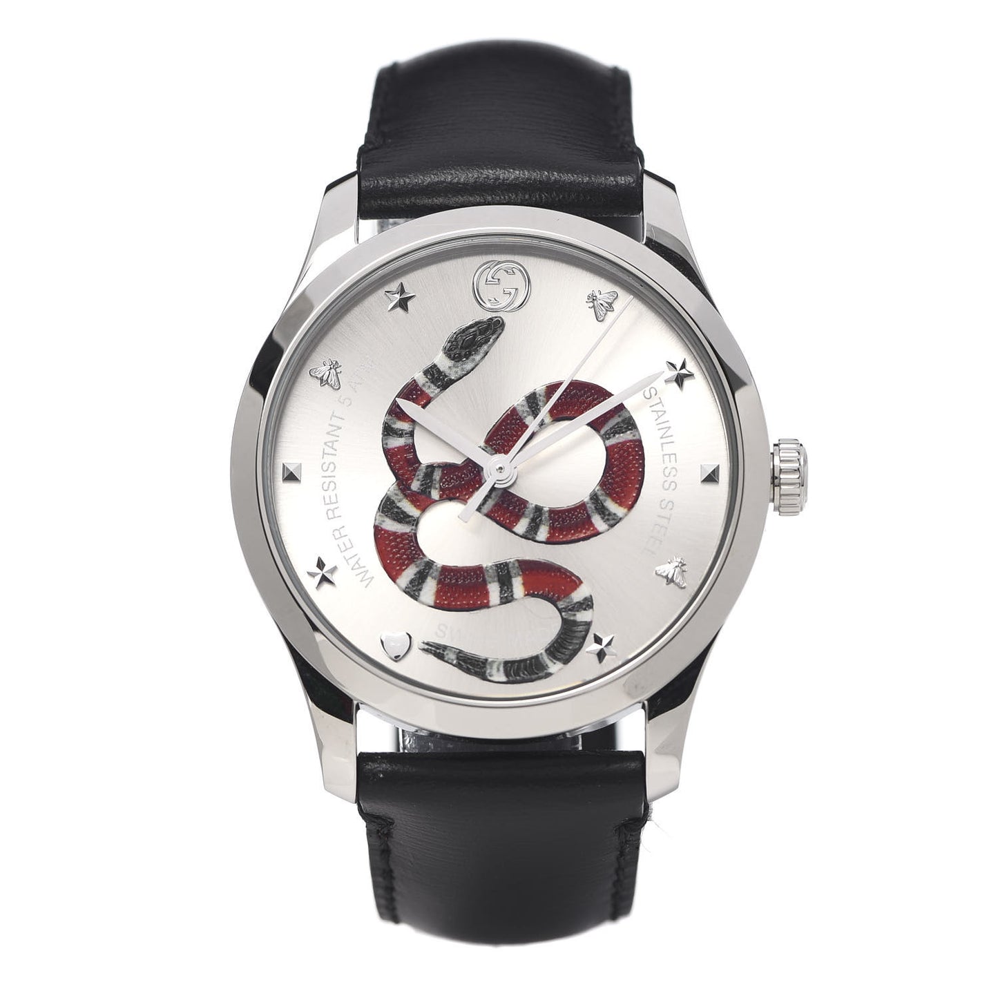 Stainless Steel Calfskin 38mm G-Timeless Snake Quartz Watch