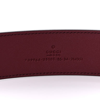 Gucci Ciny Lux Calfskin Patterned Double G 40mm Belt 85 34 Rubicund 3 of 7