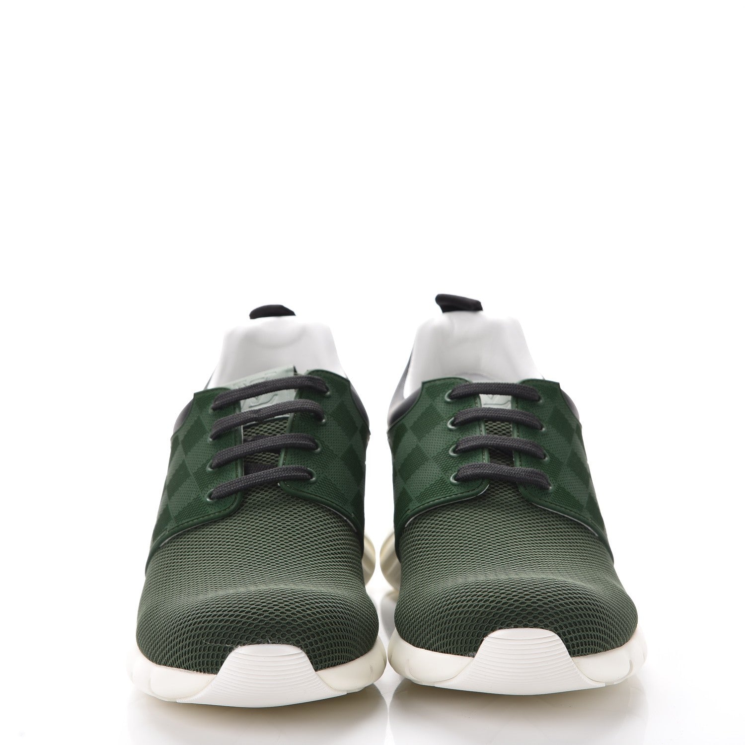 Louis Vuitton Rubber Mesh Suede Damier Fastlane Low Sneakers 9 Green 2 of 9