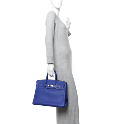 Hermes Epsom Candy Birkin 35 Bleu Electrique Mykonos 2 of 10