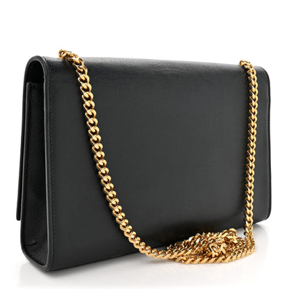 Saint Laurent Grain De Poudre Medium Classic Monogram Kate Satchel Black 3 of 14