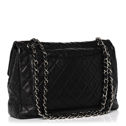 Chanel Washed Caviar Quilted Maxi Single Flap Black 3 of 13
