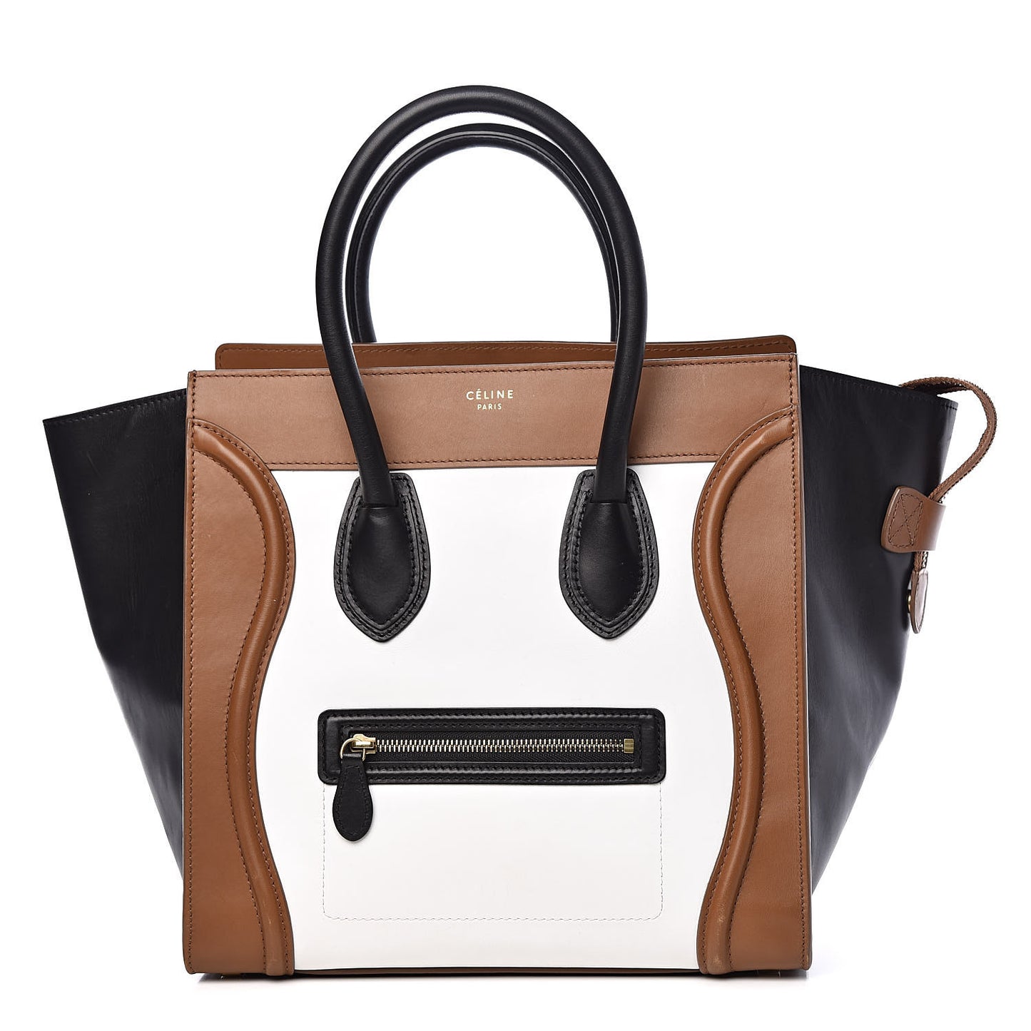 Smooth Calfskin Mini Tri-Color Luggage Brown