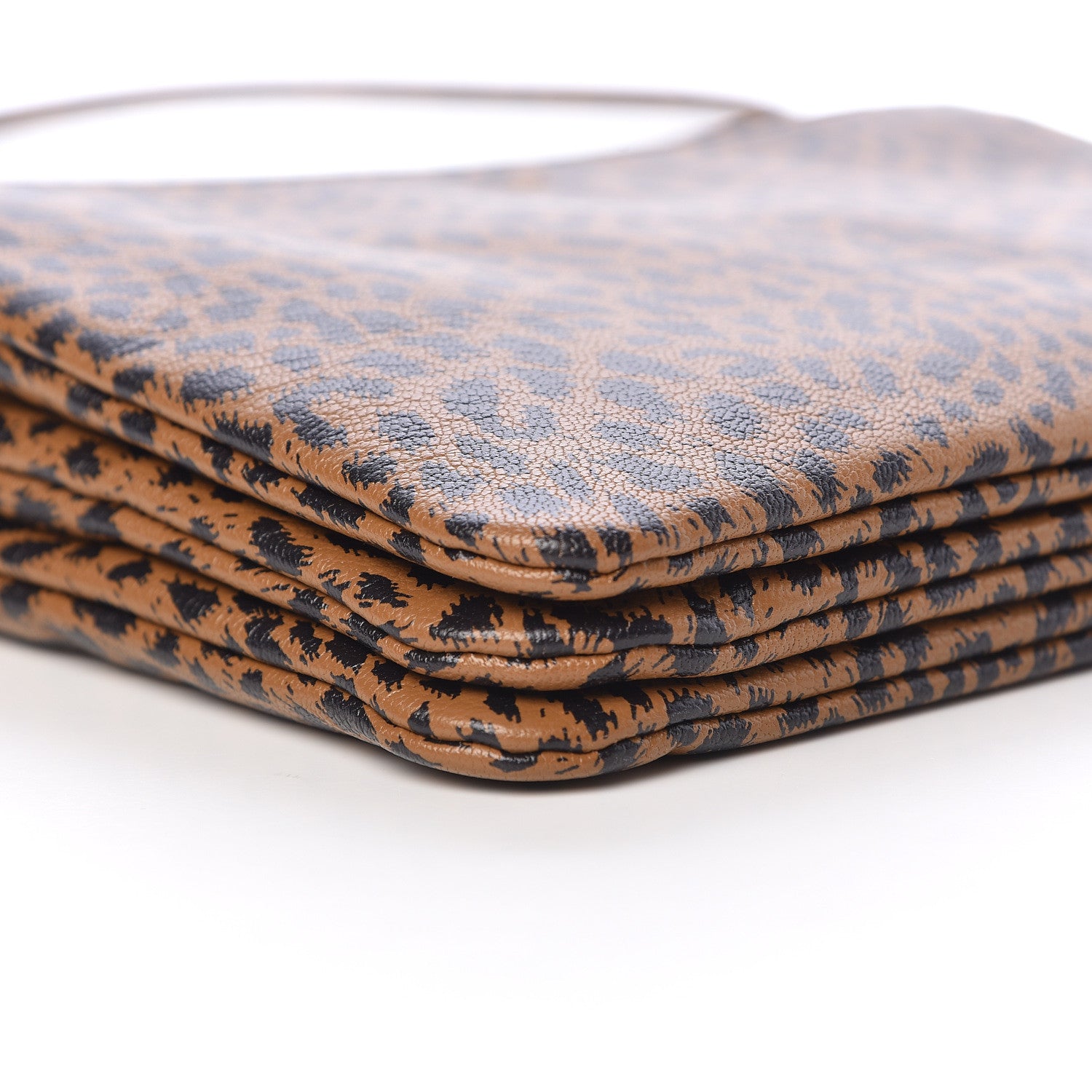 Celine Goatskin Leopard Printed Small Trio Crossbody Bag Brown Black 10 of 11
