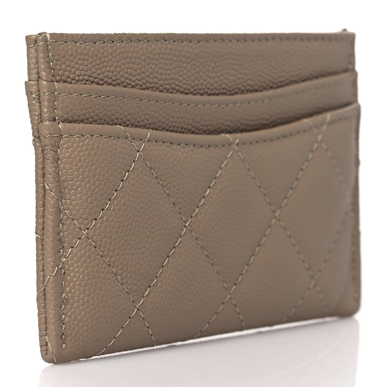 Chanel Caviar Quilted Card Holder Dark Beige 3 of 9