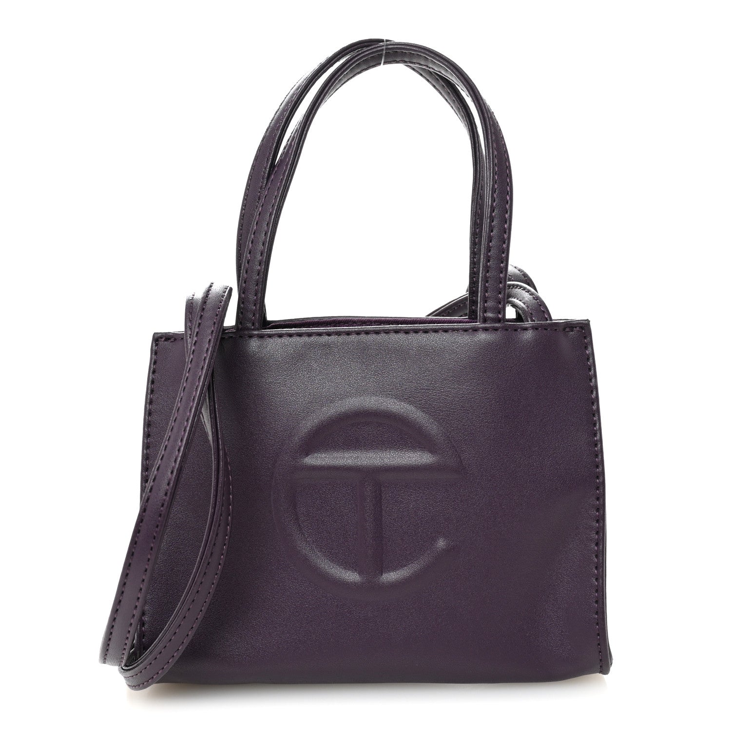 Telfar Vegan Leather Small Shopping Bag Eggplant 2 of 19