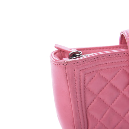 Chanel Lambskin Quilted Mini Boy Phone Holder Clutch Pink 11 of 11