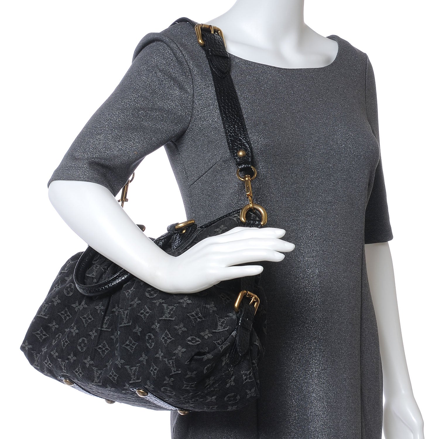 Louis Vuitton Denim Neo Cabby MM Black 2 of 8