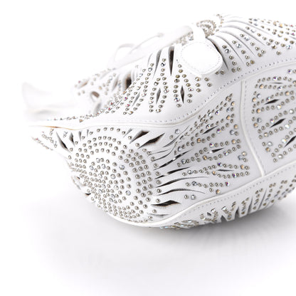 Alaia Calfskin Lux Laser Cut Studded Rose-Marie 19 Bag White 6 of 8
