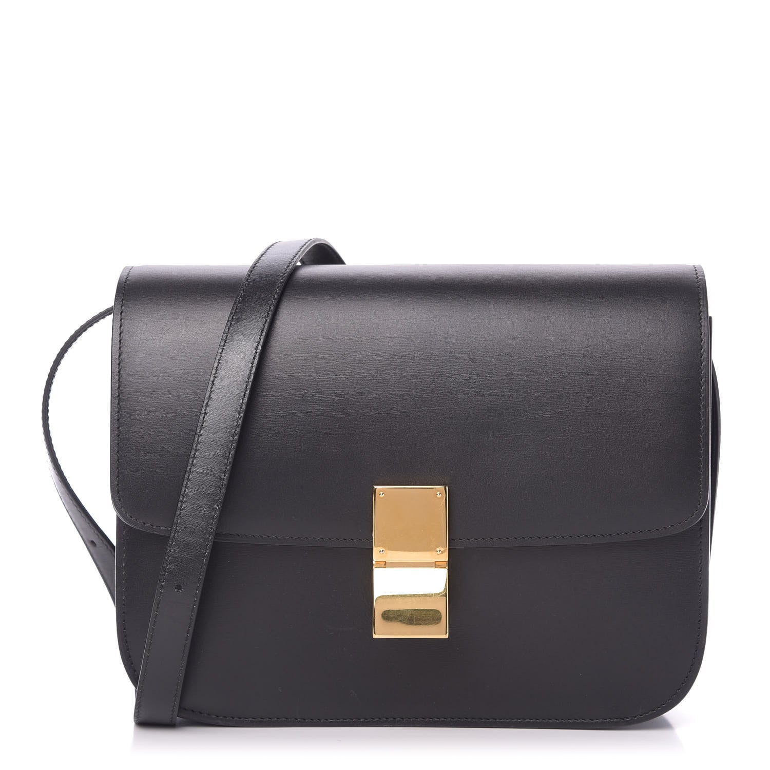 Celine Box Calfskin Medium Classic Box Flap Bag Black 1 of 10