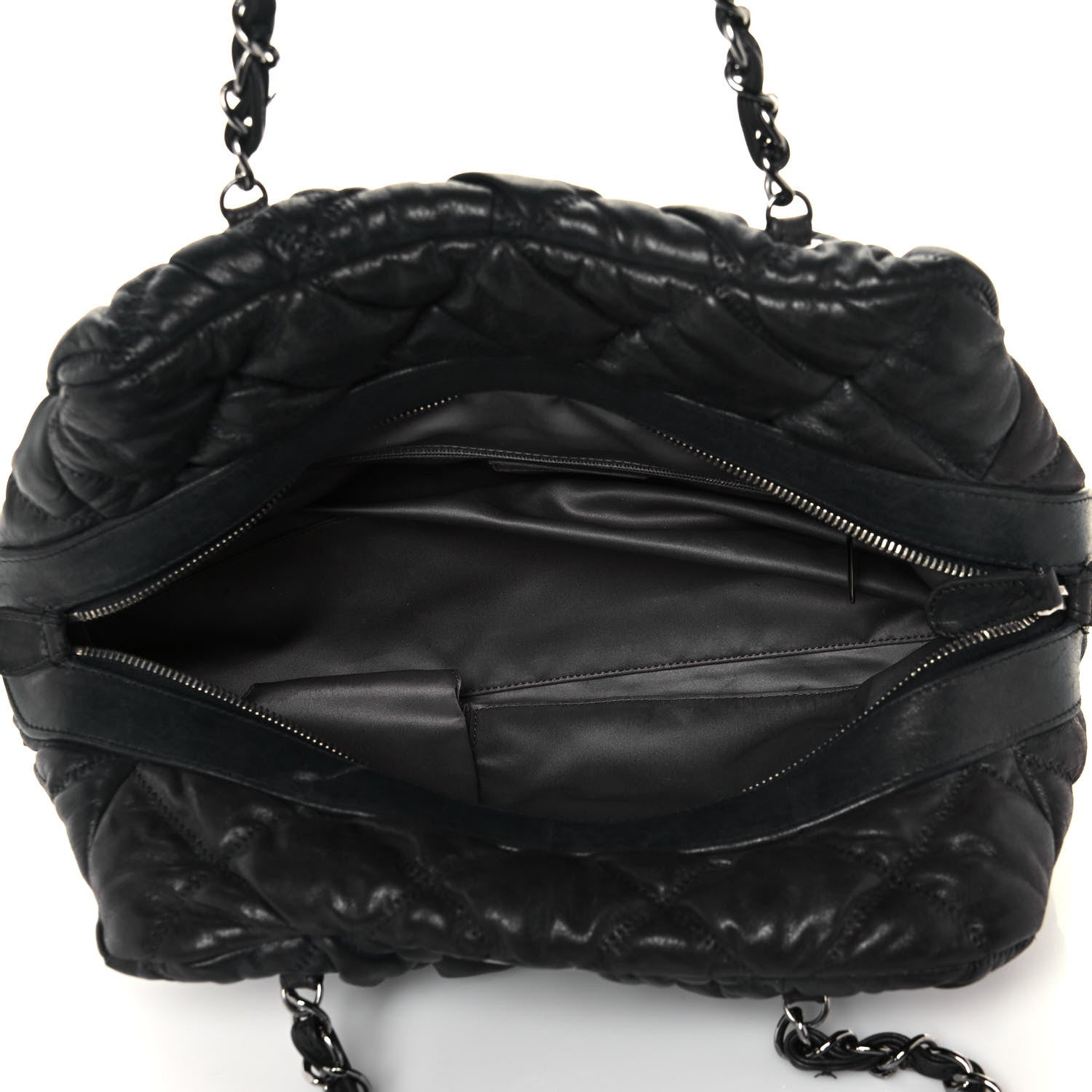 Chanel Calfskin Bubble Quilt Bowler Black 5 of 16