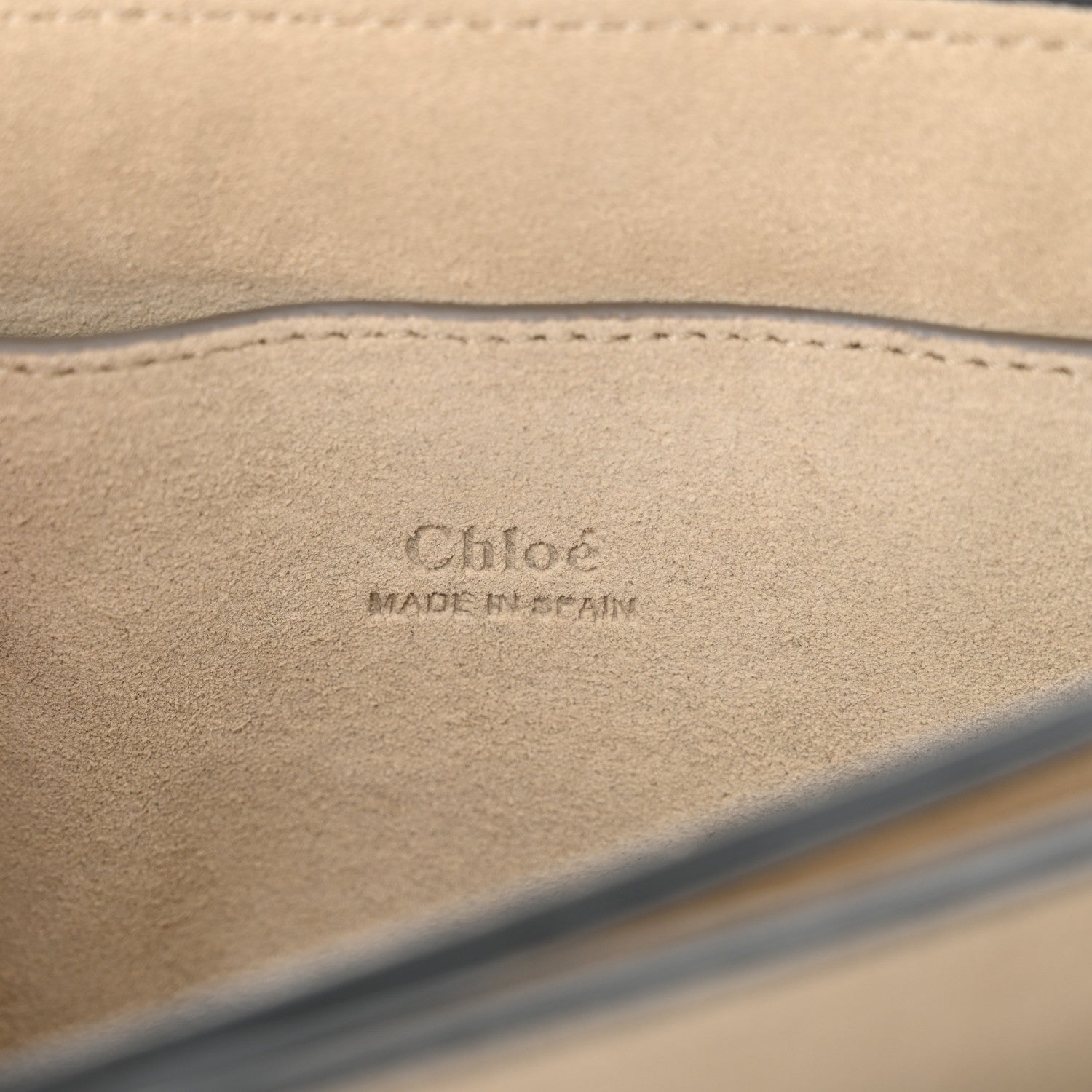 Chloe Suede Calfskin Small Faye Shoulder Bag Silver Blue 6 of 10