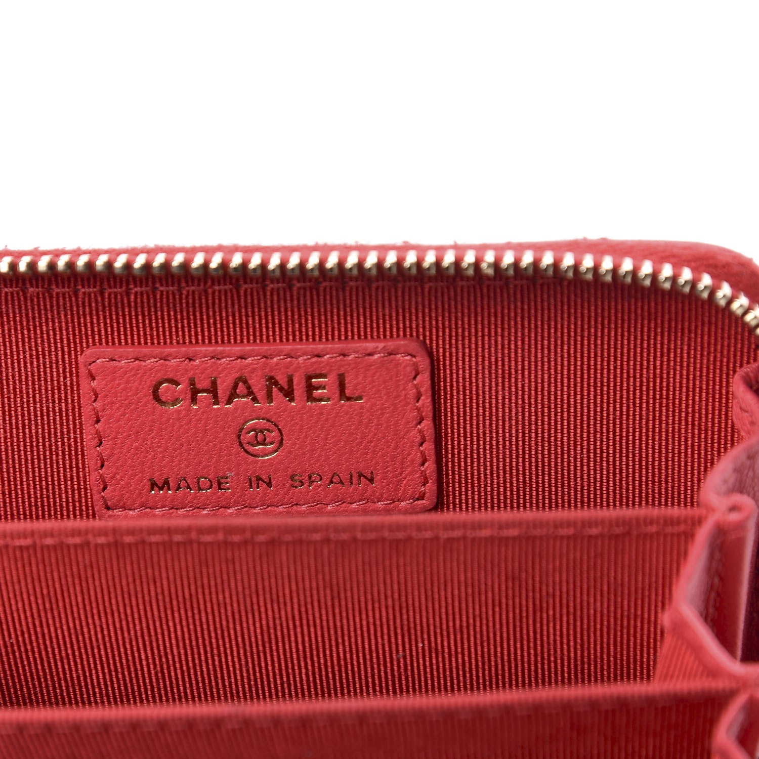 Chanel Lambskin Quilted Zip Around Coin Purse Wallet Dark Pink 6 of 10