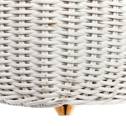 Prada Canvas Wicker Tote White 10 of 23