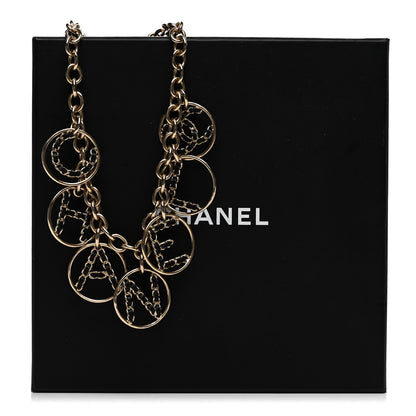 Chanel Lambskin Chain Logo Short Necklace Gold Black 6 of 6