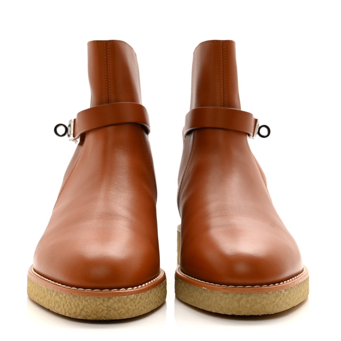 Heritage Calfskin Follow Ankle Boots 39 Naturel