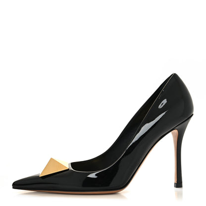 Valentino Garavani Patent One Stud 100mm Pumps 39 Black 1 of 8