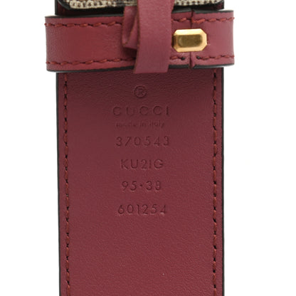Gucci GG Supreme Monogram Blooms Moon Calfskin Interlocking G 37mm Belt 95 38 Beige Ebony Multicolor Dry Rose 5 of 5
