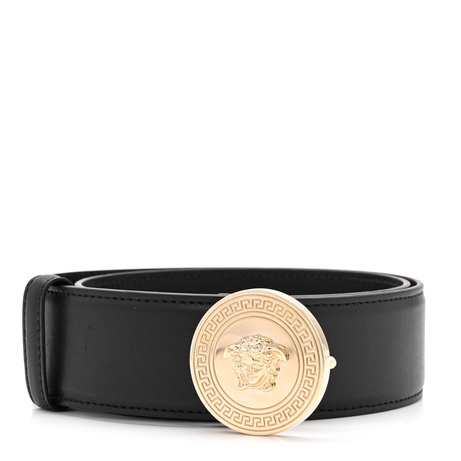 Versace Calfskin Palazzo Medusa Belt 70 28 Black 1 of 8