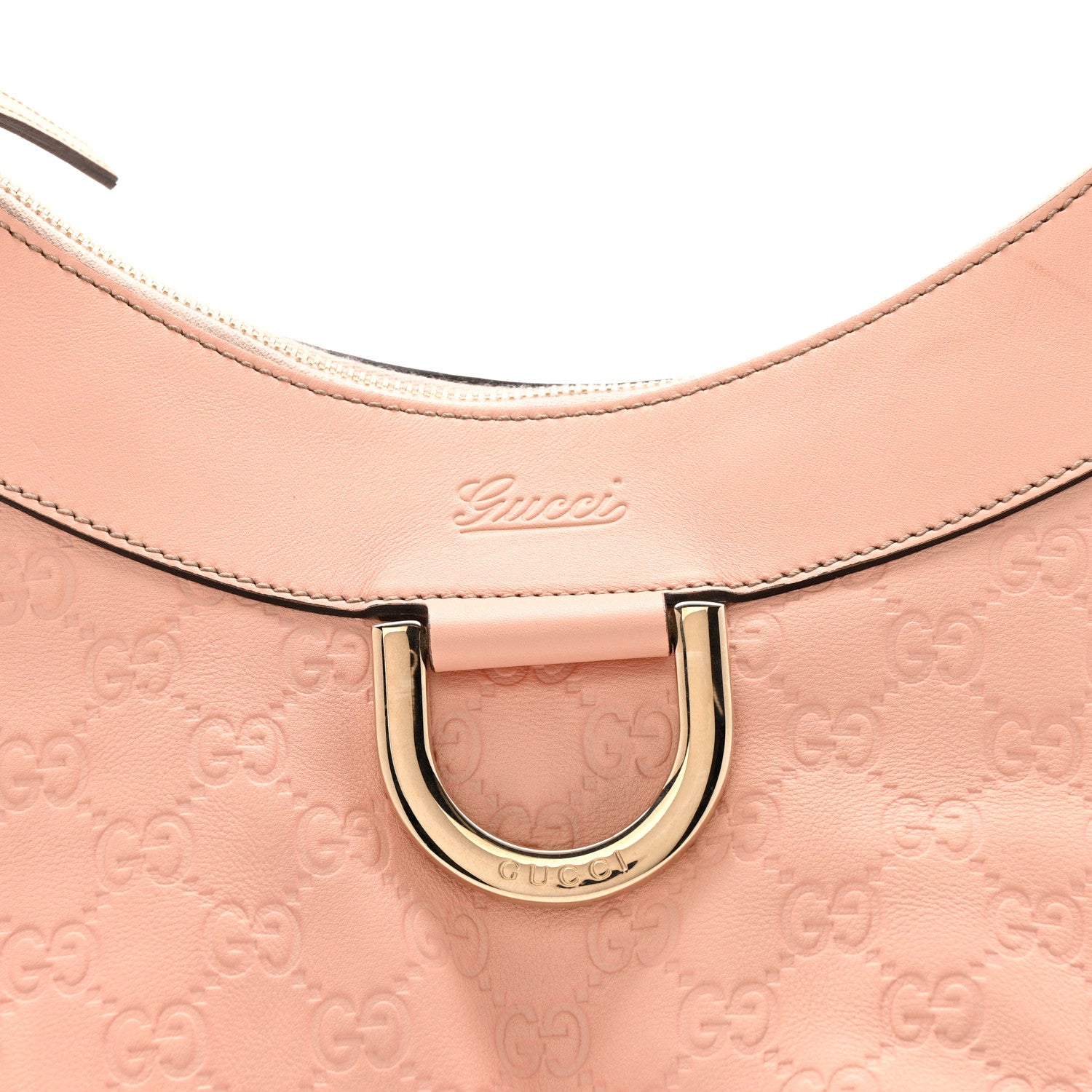 Gucci Guccissima Large D Gold Hobo Pink 8 of 17