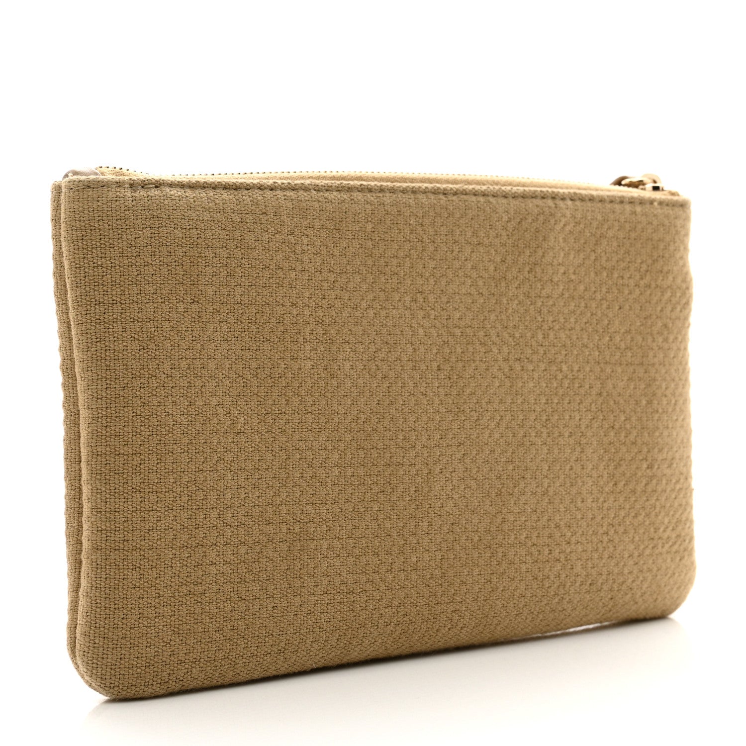 Chanel Mixed Fibers Small Deauville Pouch Beige 3 of 5