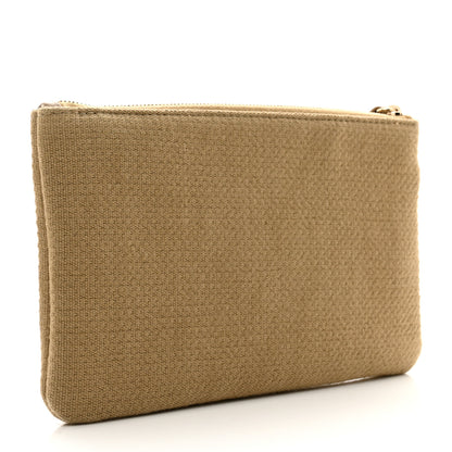 Chanel Mixed Fibers Small Deauville Pouch Beige 3 of 5