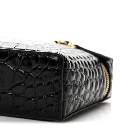 Chanel Calfskin Crocodile Embossed Crococo Exoticoco Long Vanity With Chain Black 10 of 12